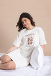 Zivame Harry Potter Knit Cotton Loungewear Dress - Whisper White — thumbnail 4